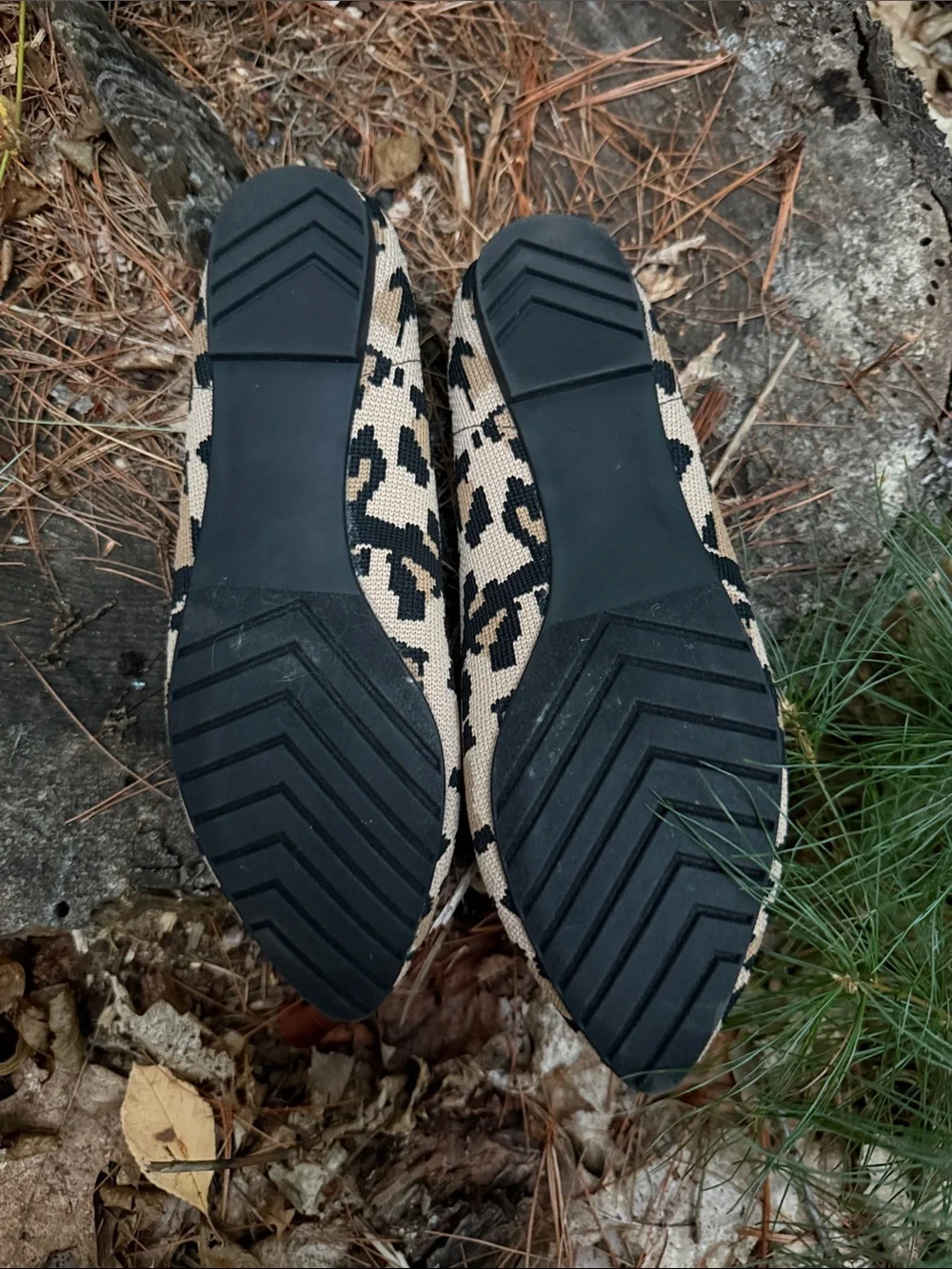 Rachel Zoe Leopard Knit Pointed-Toe Flats - Black & Tan